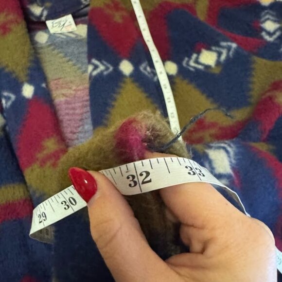 Vintage Forever Young Southwestern Aztec Pattern Fleece Cardigan Coat Size 2X - Picture 12 of 12